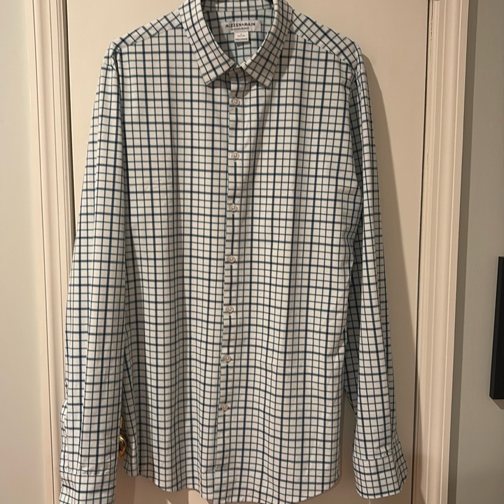 COPY - Mizzen+Main Shirt Men Leeward Button Up Long Sleeve Stretch L Trim Tall